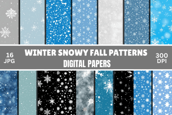 Download Winter Snowflakes Digital Paper Patterns - Paper pattern Collection