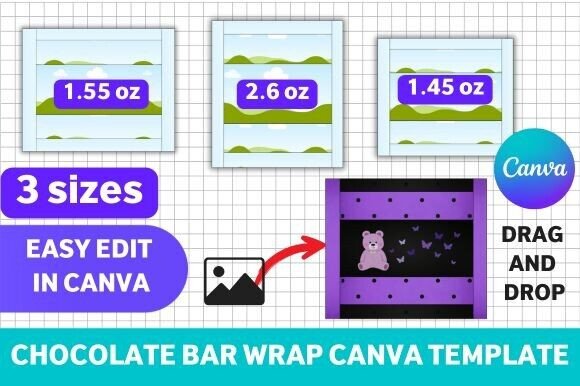 Download Chocolate Bar Wrap Canva Template - Bar Collection