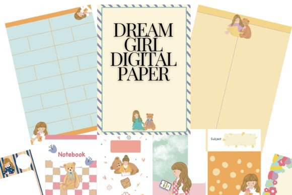 Download Dream Girl Printable Digital Paper - Printable digital paper Collection